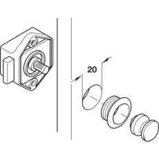 Push Button Lock 15 mm - Grey Lock Push Button Lock 15 mm - Grey Lock