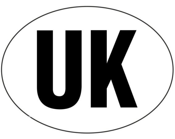 W4 Oval UK Stickers